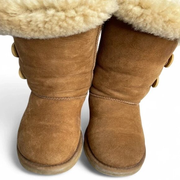 Ugg 1873 Sheepskin Shearling Bailey Triple Button Boots Women's 5 - Picture 8 of 16
